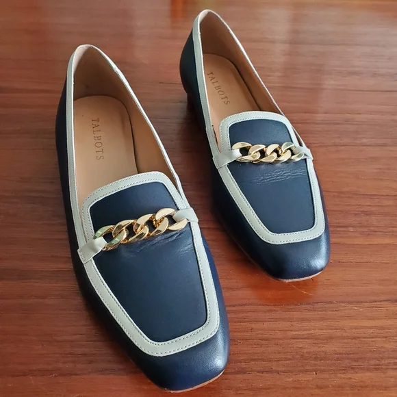 Talbots Shoes Talbots Navy Chain Loafers Womens 95 Poshmark